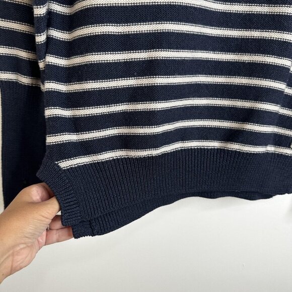 Rebecca Taylor Sweater Sz S Merino Wool Stripe Nautical Pullover Anchor Knit - Picture 5 of 12
